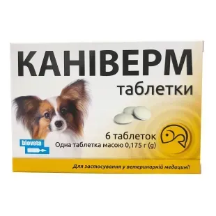 Каніверм 6 таблеток 0,175 г для собак і котів &mdash;