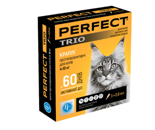PerFect TRIO 4-10 кг (0,8 мл) для котів, Краплі протипаразитарні (3 піпетки) &mdash;