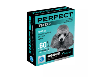 PerFect TRIO до 4 кг (0,6 мл) для собак, Краплі протипаразитарні (3 піпетки) &mdash;