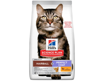 Корм Хіллс Hill's SP Science Plan Hairball & Perfect Coat з куркою для виведення вовни у котів 3 кг &mdash;