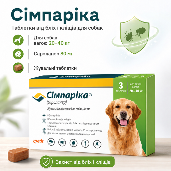 Сімпаріка (Simparica) 20&ndash;40 кг