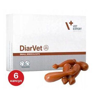 DiarVet Small (ДіарВет Смол) 6 капсул для котів і собак дрібних порід при діареї