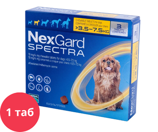 НексГард СПЕКТРА (NexGard Spectra) 1 таблетка від бліх, кліщів і гельмінтів для собак 3,5-7,5 кг (1 таб) &mdash;
