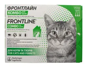 Фронтлайн Комбо (Frontline Combo) краплі на холку для котів, 3 піпетки &mdash;
