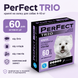 PerFect TRIO (Перфект Тріо) 4-10 кг для собак, краплі протипаразитарні на холку (3 піпети х 0,8 мл) &mdash; фото PerFect TRIO 4&ndash;10 кг, 3 піпетки &mdash; комбіновані протипаразитарні краплі на холку для собак масою від 4 до 10 кг. Препарат містить фіпроніл, івермектин і пірипроксифен та застосовується для профілактики й лікування при ураженні зовнішніми та внутрішніми паразитами. Діє проти бліх, вошей, волосоїдів, кліщів, нематод травного каналу та личинок дирофілярій. Для собак масою 4&ndash;10 кг разова доза становить 1 піпетка 0,8 мл.