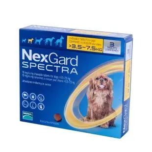 НексГард СПЕКТРА (NexGard Spectra) 3 таблетки від бліх, кліщів і гельмінтів для собак 3,5-7,5 кг (3 таб) &mdash;
